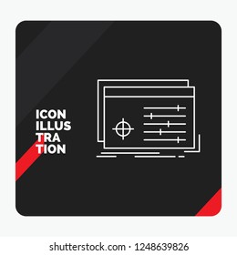 Red and Black Creative presentation Background for File, object, processing, settings, software Line Icon