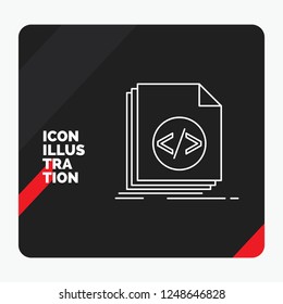 Red and Black Creative presentation Background for Code, coding, file, programming, script Line Icon