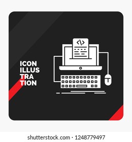 Red and Black Creative presentation Background for Code, coding, computer, monoblock, screen Glyph Icon