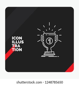 Red and Black Creative presentation Background for award, cup, prize, reward, victory Line Icon