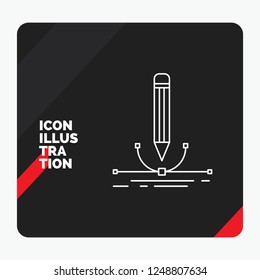 Red and Black Creative presentation Background for illustration, design, pen, graphic, draw Line Icon