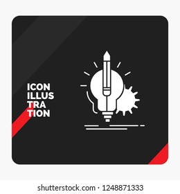 Red and Black Creative presentation Background for Idea, insight, key, lamp, lightbulb Glyph Icon
