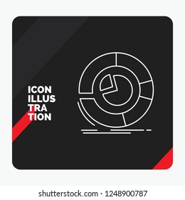 Red and Black Creative presentation Background for Analysis, analytics, business, diagram, pie chart Line Icon