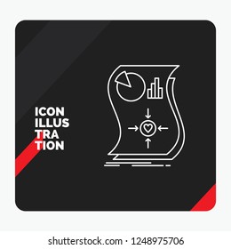 Red and Black Creative presentation Background for Estimation, love, relationship, response, responsive Line Icon