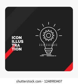 Red and Black Creative presentation Background for Bulb, develop, idea, innovation, light Line Icon