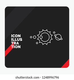Red and Black Creative presentation Background for solar, system, universe, solar system, astronomy Line Icon