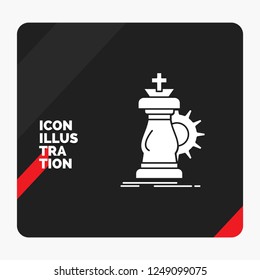 Red and Black Creative presentation Background for strategy, chess, horse, knight, success Glyph Icon