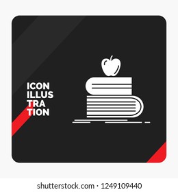 Red and Black Creative presentation Background for back to school, school, student, books, apple Glyph Icon