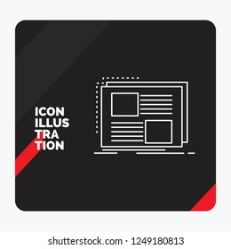 Red and Black Creative presentation Background for Content, design, frame, page, text Line Icon