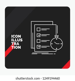 Red and Black Creative presentation Background for todo, task, list, check, time Line Icon