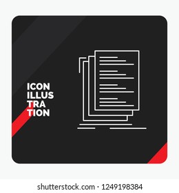 Red and Black Creative presentation Background for Code, coding, compile, files, list Line Icon