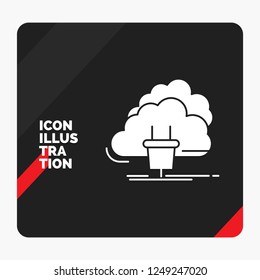 Red and Black Creative presentation Background for Cloud, connection, energy, network, power Glyph Icon