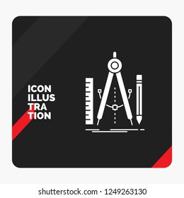 Red and Black Creative presentation Background for Build, design, geometry, math, tool Glyph Icon