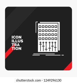 Red and Black Creative presentation Background for Audio, control, mix, mixer, studio Glyph Icon