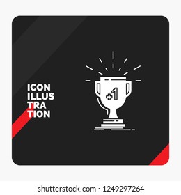 Red and Black Creative presentation Background for award, trophy, win, prize, first Glyph Icon