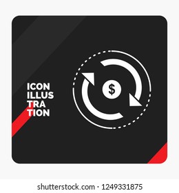 Red and Black Creative presentation Background for Circulation, finance, flow, market, money Glyph Icon