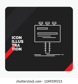 Red and Black Creative presentation Background for Ad, advertisement, advertising, billboard, promo Line Icon