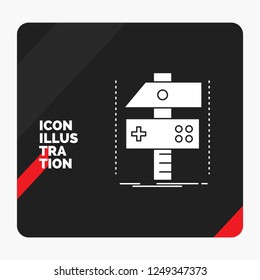 Red and Black Creative presentation Background for Build, craft, develop, developer, game Glyph Icon