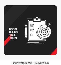 Red and Black Creative presentation Background for goals, report, analytics, target, achievement Glyph Icon
