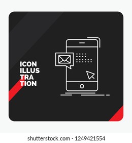 Red and Black Creative presentation Background for bulk, dialog, instant, mail, message Line Icon