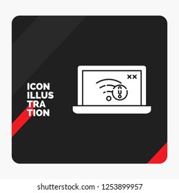 Red and Black Creative presentation Background for connection, error, internet, lost, internet Glyph Icon