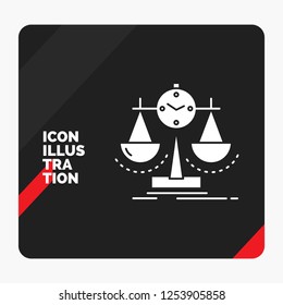 Red and Black Creative presentation Background for Balanced, management, measure, scorecard, strategy Glyph Icon