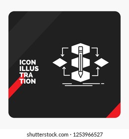 Red and Black Creative presentation Background for Algorithm, design, method, model, process Glyph Icon