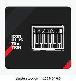 Red and Black Creative presentation Background for Controller, keyboard, keys, midi, sound Line Icon