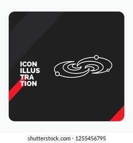Red and Black Creative presentation Background for Galaxy, astronomy, planets, system, universe Line Icon