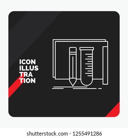 Red and Black Creative presentation Background for build, equipment, fab, lab, tools Line Icon