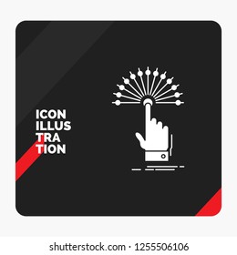 Red and Black Creative presentation Background for reach, Touch, destination, digital, analytic Glyph Icon