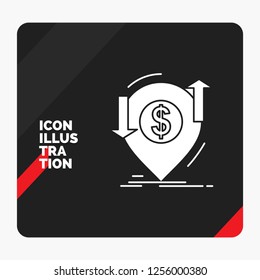 Red and Black Creative presentation Background for transaction, financial, money, finance, transfer Glyph Icon