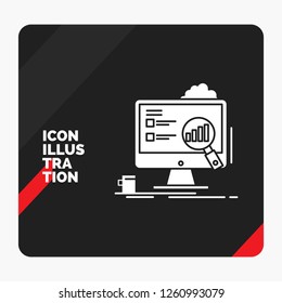 Red and Black Creative presentation Background for analytics, board, presentation, laptop, statistics Glyph Icon