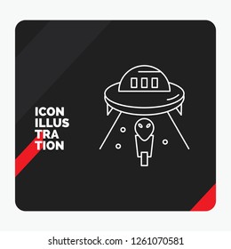 Red and Black Creative presentation Background for alien, space, ufo, spaceship