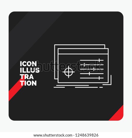 Red and Black Creative presentation Background for File, object, processing, settings, software Line Icon