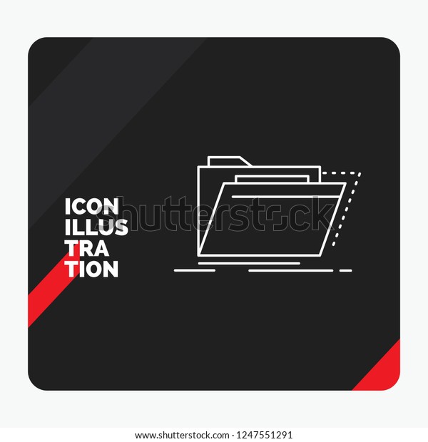 Red and Black Creative\
presentation Background for Archive, catalog, directory, files,\
folder Line Icon