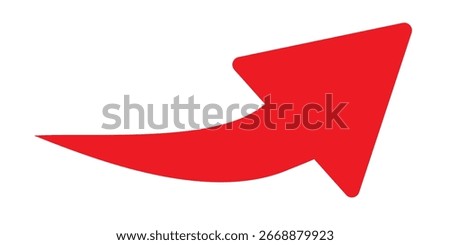 Red ,black Curved arrow set. Curved Arrows sign. Set of curved arrows isolated on white background. arrow twisted in various directions. Collection of pointers. Vector illustration
