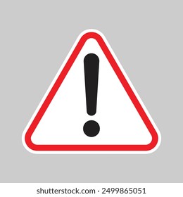 Vector rojo y negro de la señal de advertencia del peligro con el signo de exclamación en el medio
