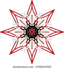 a red and black design