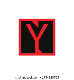 letra y del logotipo de diseño rojo negro