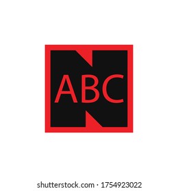 red black design logo font n abc