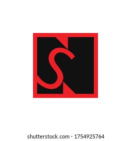 red black design logo font ns