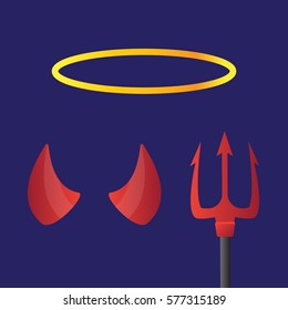 Red and black devil horns. Devil horns vector sign