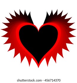 red black devilish heart number 3