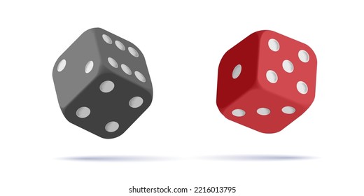 Diarios rojos y negros con iconos de puntos blancos. Cubos de esquinas redondeadas en el aire, representan iconos 3d