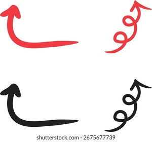 Red and black Direction Arrows Vector Collection.