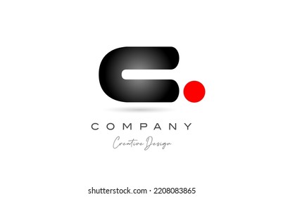 red black dot C alphabet letter logo icon design with gradient. Creative template for company and business