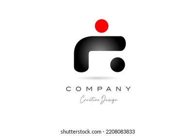 red black dot R alphabet letter logo icon design with gradient. Creative template for company and business
