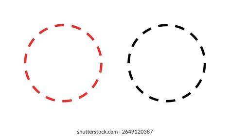 Red and black dotted circle vector symbol for graphic design, Dotted circular logo, load circle icon