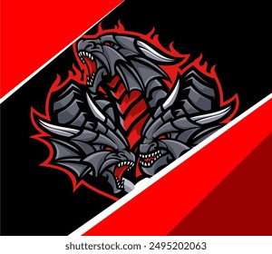 Red and Black Dragon Bakcground for Your Needs